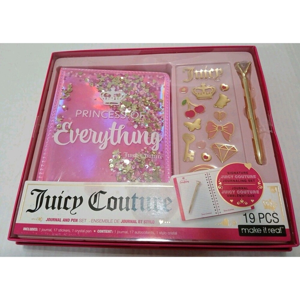 Juicy Couture Journal 'Princess  Of Everything" Crystal Pen Sticker 19 Piece Set